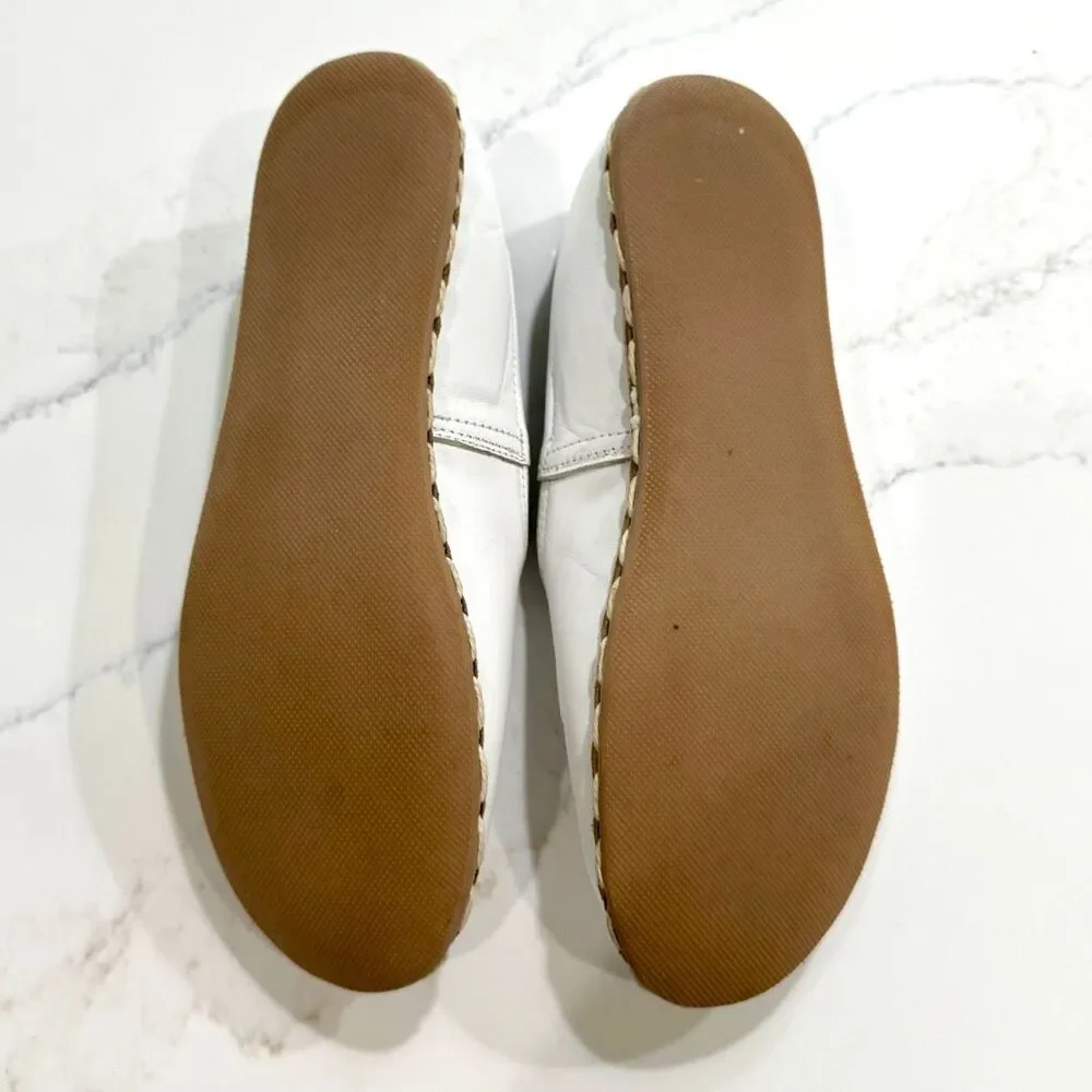 Sabah Handmade Slip On Loafers. White. Size Women’s 39/US9